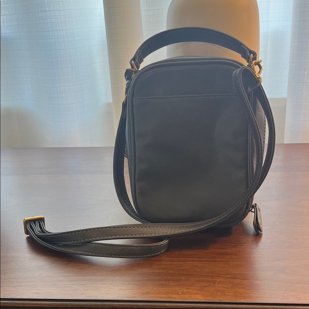Dark Leather Mini Crossbody Bag - Picture 3 of 3